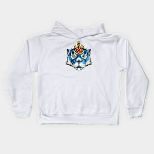 blue tigress - neo traditional Tattoo Style Kids Hoodie